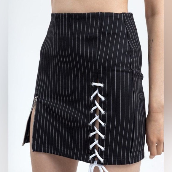 Revolve Danielle Guizio Pinstripe Mini Skirt - Picture 12 of 13